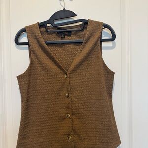 Brown Sleeveless Top & Pants Set